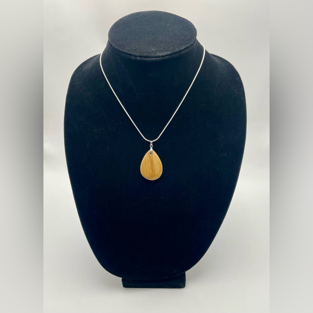 Picture Jasper Teardrop Necklace Wood Grain Jasper Necklace Pendant hardware18kg
